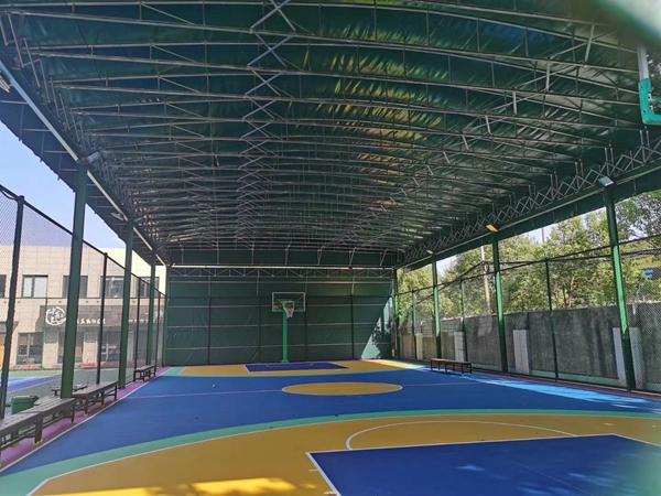 篮球场电动遮阳篷