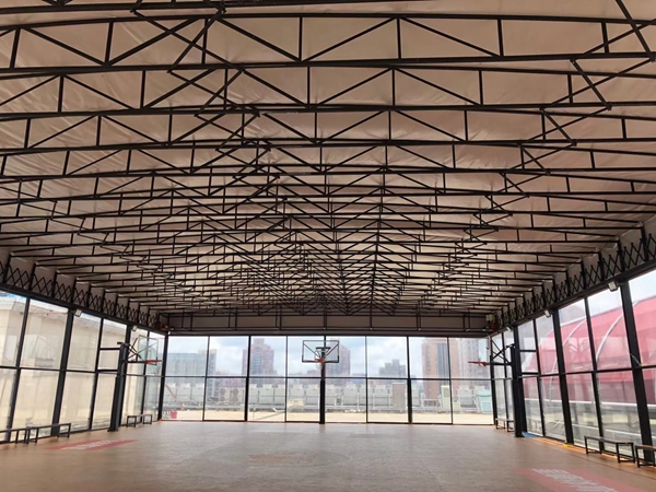 篮球场电动遮阳篷